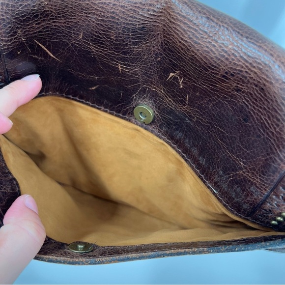 Patricia Nash Beaumont Flap Brown Crossbody Vintage Distressed Leather *READ - Picture 8 of 15